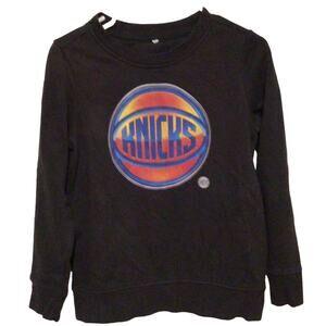 New York Knicks Black Pullover Sweatshirt Men's Size Small NBA Graphic Logo